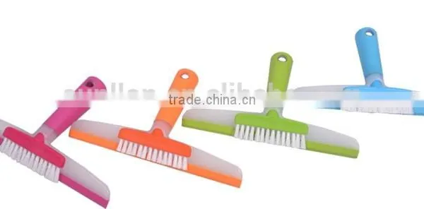 Colourful Plastic Shower Glass Cleaning Window Squeegee With Little Brush