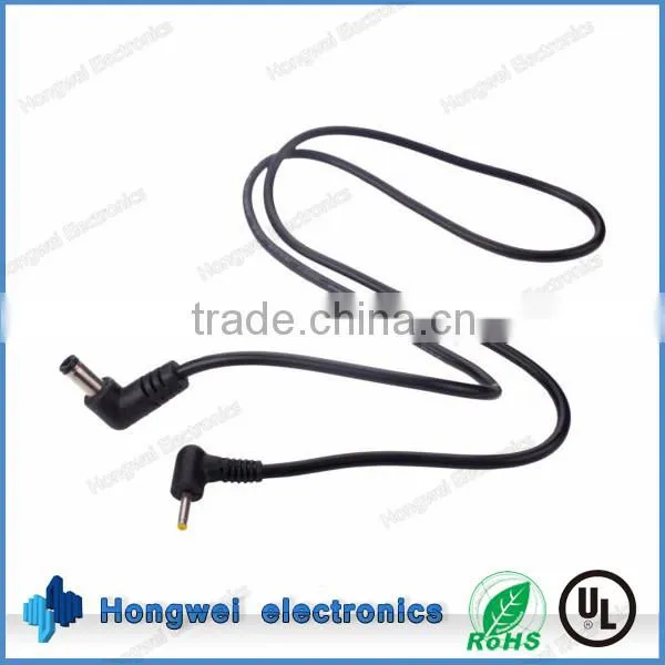 Vertical Angle DC Adapter Power Extension Cables UL2464 26awg 2C 12V With DC 5.5*2.1 Plug Extention Cable Assembly