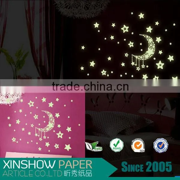 Decoration Pvc New Moon Stars Luminous Cartoon Decal Stickers