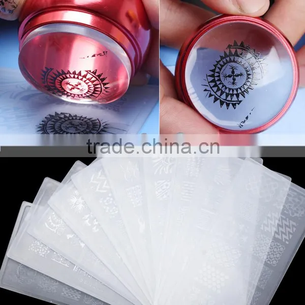 Design Set Nail Art Polish Manicure Transparent Printing Template photo-2