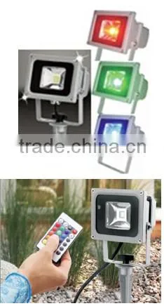 High COB LED GARDEN Light RGB With Remote 10W/20W With Spike With Cable GS CE EMC IP65