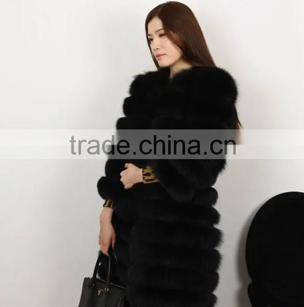 Hot Selling Black Fox Fur Coat for Women Winter photo-3