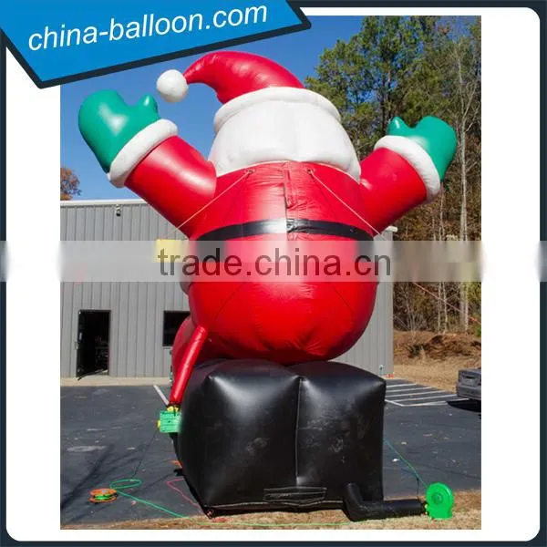8M Inflatable Santa Claus Sitting on Chimney, Inflatable Christmas Santa photo-3
