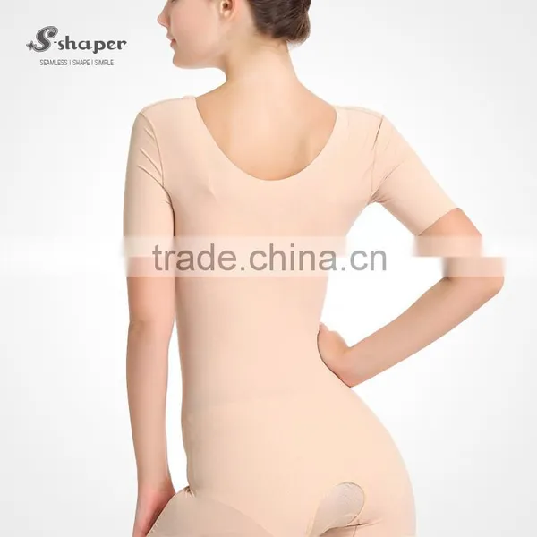 S-SHAPER Short Sleeves Caffeine Body Shapewear Italy Carvico Material Weight Loss Firm Control Slimming Corsets photo-3