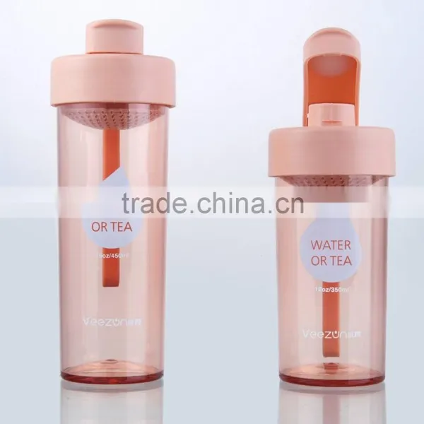 BPA Free Clear Plastic Joyshaker Drinking Water Bottle With Handle photo-3