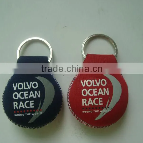 customized print promotion logo neoprene key chain factory