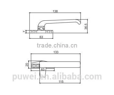 Aluminum Accessory Aluminum Windows Handle Window and Door Single Point Handles photo-2