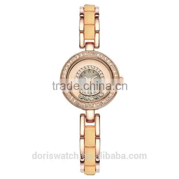 High Quality Alloy and Acrylic Band Shiny Diamond Fashion Bracelet Ladies Watch photo-5