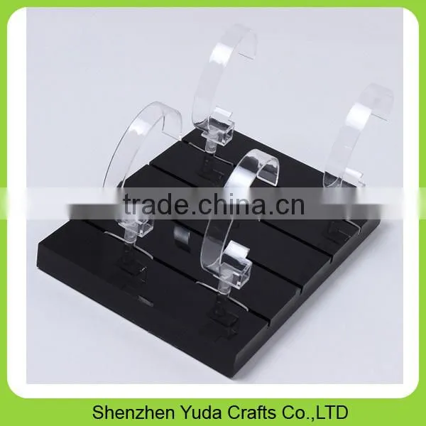 Glossy Black Painted Wooden Wrist Watches Display, MDF Watch Stand Holder photo-4