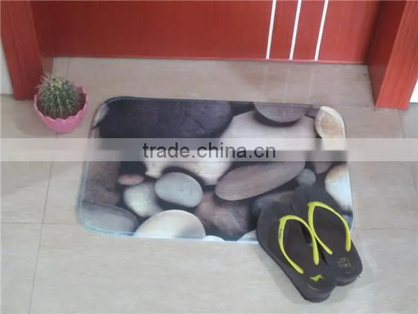 Anti-slip 100% Polyester Waterproof Cheap Printed Stone Mini Door Mat