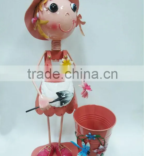 Outdoor Decoration Metal Doll Flower Pots photo-2