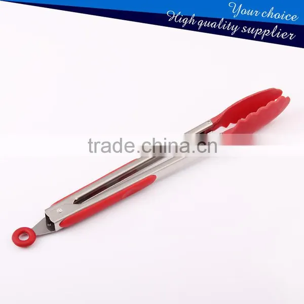 Kitchen Tongs and Red Silicone Stainless Steel Food Tongs photo-5