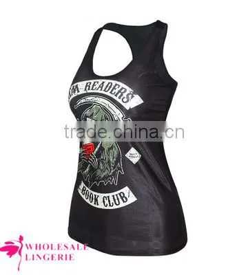2015 Summer Hot Wholesale Cheap Black Plain Tank Top for Women photo-2