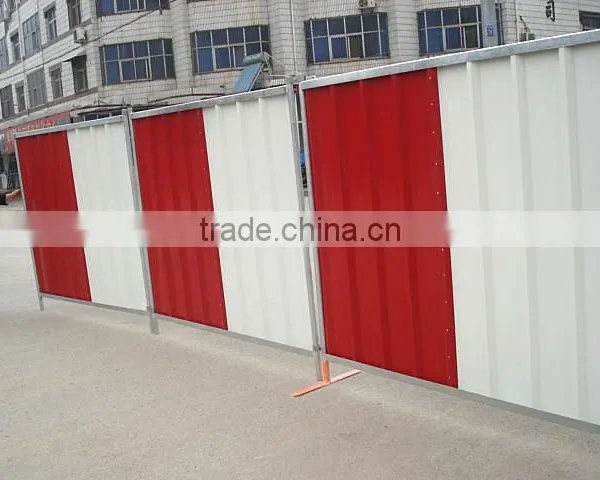 Haotian Blue Color Bond Corrugated Sheet Free Standing Temporary Steel Hoarding Panel Fencing photo-5