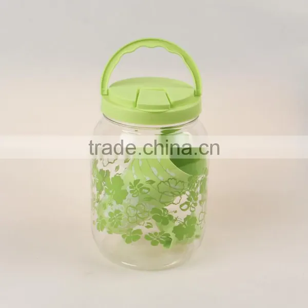 Wholesale Hot Sell Plastic Green Juice Dispenser Juice Jar Whit One Bibcocks With Five Cups for Store Beverage photo-6