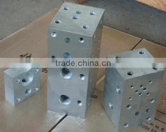 Custom Made Anodized Aluminum Hydraulic Manifold Blocks