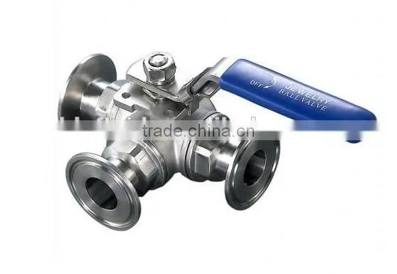 Stainless Steel Clamped Three Ways Ball Valve photo-2