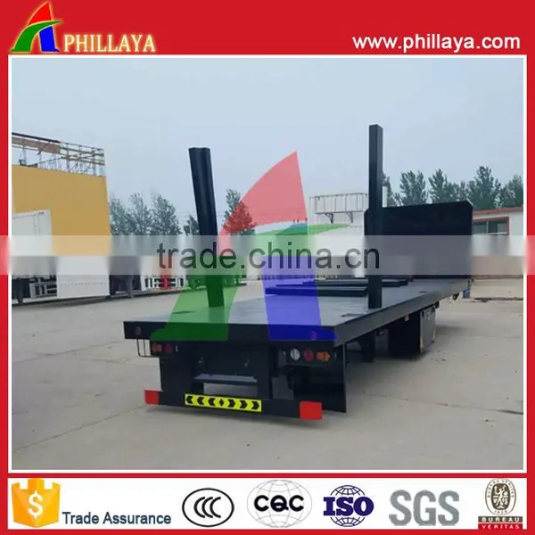 Side Post Removable 20FT Flatbed Drawbar Container Dolly Trailer With Twist Locks photo-4