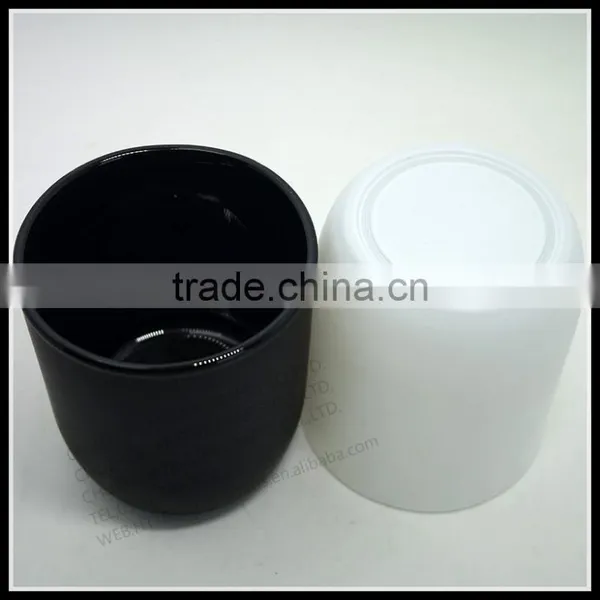 300ml 10oz Glass Candle Holders Matte Color Glass Candle Jars With Lid photo-3