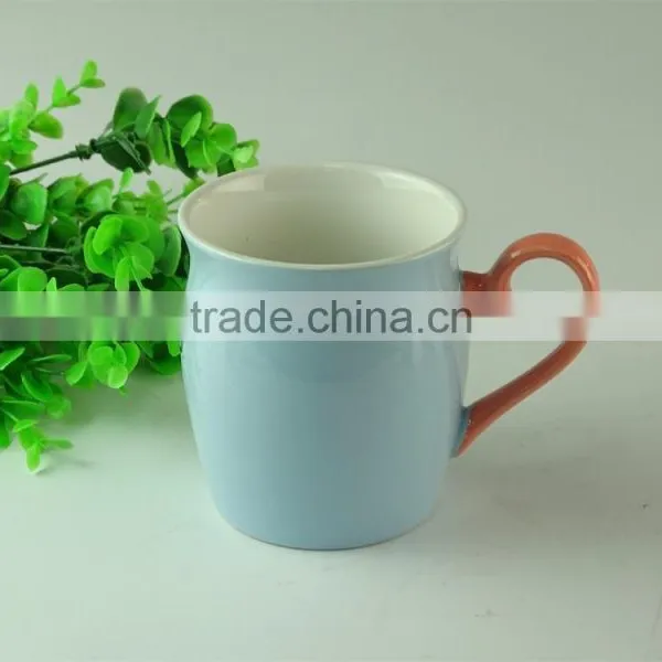Stocked 350ml Colorful Glazed Ceramic Coffee Mug/cup With Special Handle Standard for Daily Use photo-3