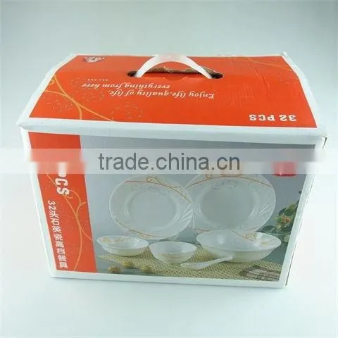 32PCS Glass Dinnerware Set With Color Box in Stock photo-2
