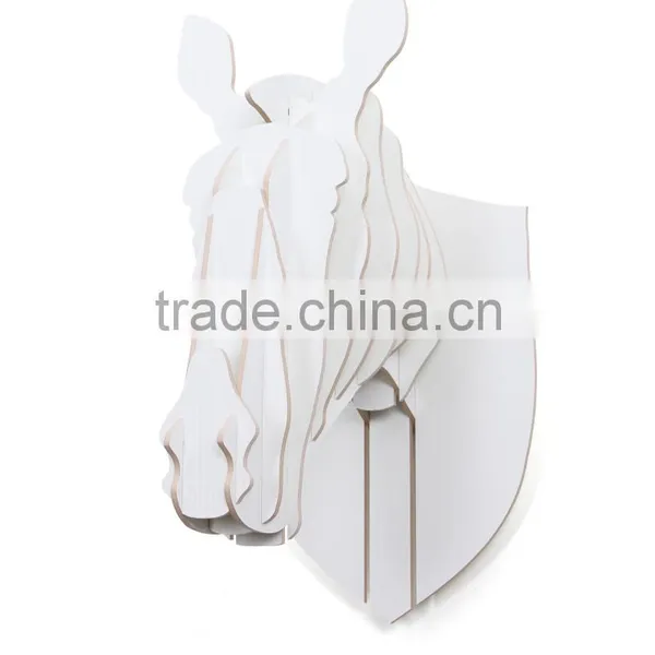 Wooden Animal Head Statue Home Wall Decoration Wooden Decorative Statue Zebra Head photo-5