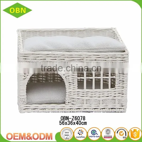 China Hot Sale Exquisite Modern Design Indoor Woven Wicker Pet Cat and Dog House Basket photo-3