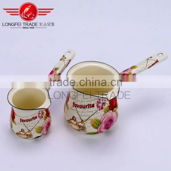Factory Promotional Custom Shape New Design White Enamel Tea and Coffee Pot photo-2