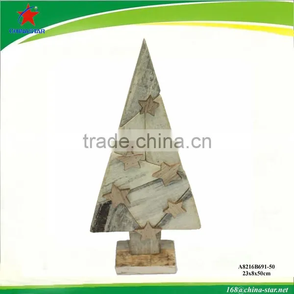 2017 New Solid Wood Christmas Tree With Star Decorated photo-2