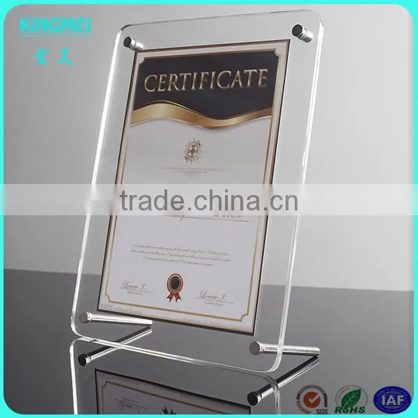 KM-CP56 Tabletop Acrylic Pcture Frame With ad Nails , Free Standing Lucite Photo Holder, Information Poster Holder With Screw photo-2