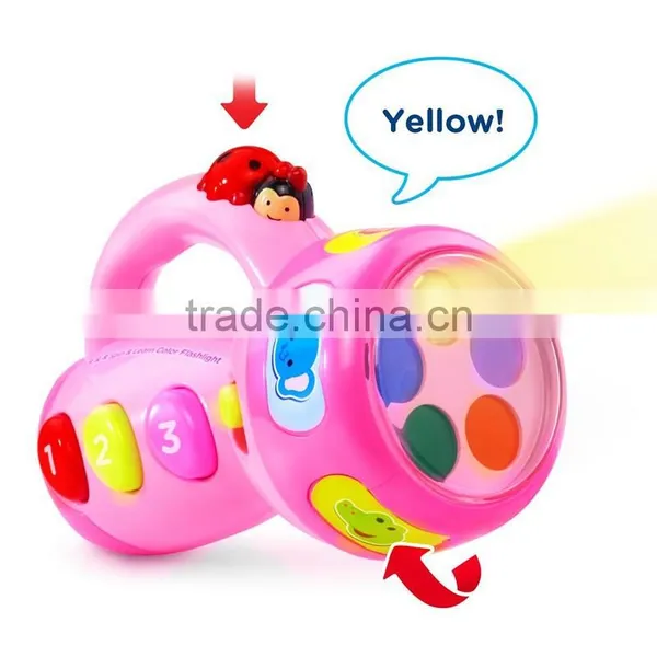 Dongguan ICTI GSV Factory Kids Pin and Learn Color Flashlight, Mini LED Falshlight Educational Toys For Kids photo-2