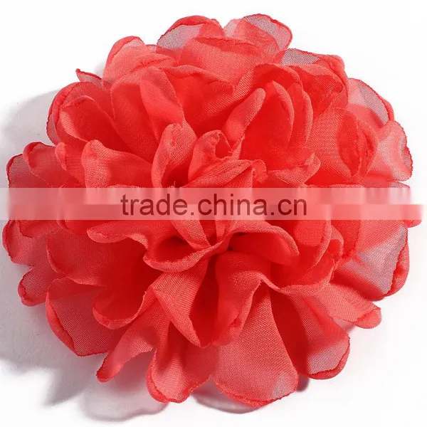 Handmade Singe Organza Flower Clip for Kids Hair Accessories photo-4