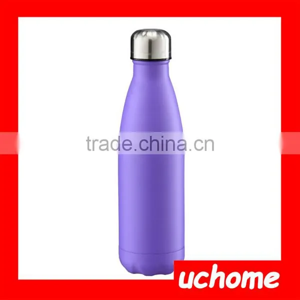 UCHOME 17 OZ/500 ML Food Grade Double Wall Vacuum Flask Insulated 18/8 Stainless Steel Swell Cola Shaped Water Bottle photo-2