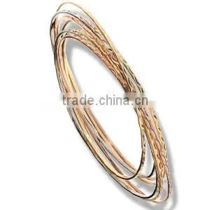 Tri Color Bangles, Gold Plated Bangle, Machine Cut Bangle, Fashionable Bangle, Jewelry Manufacturers photo-4