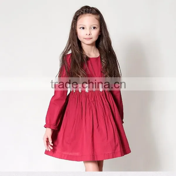 Children Cotton Frocks Designs Long Sleeve Flower Kids Girls Embroidered Puffy Smocked Party Dress photo-2