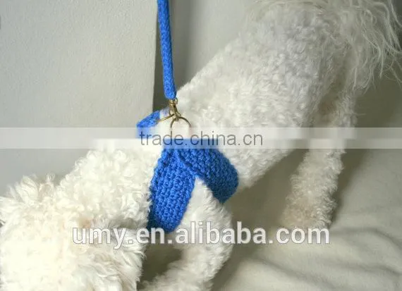 Friendly Dog Collar And Matching Leash Crochet Leather Dog Leash Cotton Pet Harness photo-2