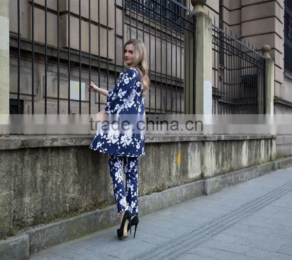 Ladies's Casual Suit Print Suit for Young Lady Fashion Jacket and Pant photo-2