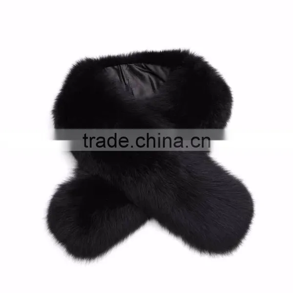 Myfur White Color Genuine Blue Fox Body Fur for Neck Wear Short Collar photo-3