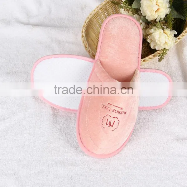 Cheap Disposable Pink Hotel Pleuche Slipper photo-2