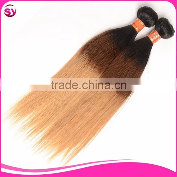 Color 1b/4/27 Straight Wave Brazilian Hair Weave Blonde and Brown photo-2