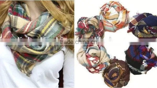 Hot Selling Plaid Women's Tartan Infinity Scarf photo-4