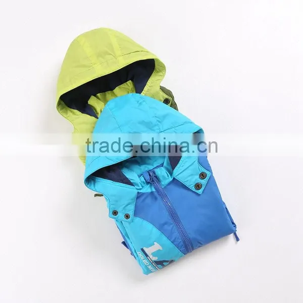 Children's Hooded Turtle-neck Colorful Sweep Jacket photo-2