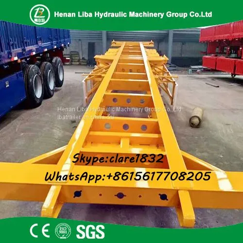 Liba 3 Axle 20ft 40ft 45ft Skeleton Container Transport Semi Trailer For Sale photo-3