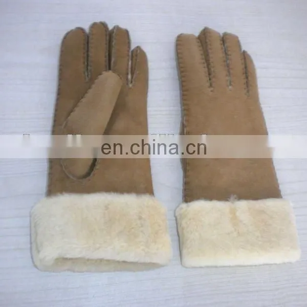 Natural Color Customized Design Real Lamb Fur Glove for Wome