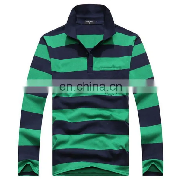 China Supplier 2016 Fashion Wholesale Clothing Man Cheap Polo Shirt Stripe Design Cotton Men's Long Sleeve Polo Shirt photo-4