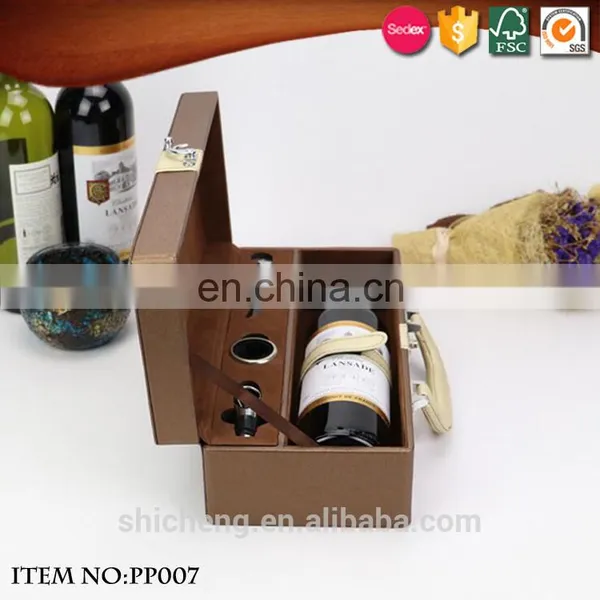 Champagne Glass Bottle Gift Box With Handle photo-3