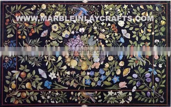 Marble Inlaid Dining Tables Tops, Marble Inlay Table Top, Marble Inlay Pietra Dura Table Tops