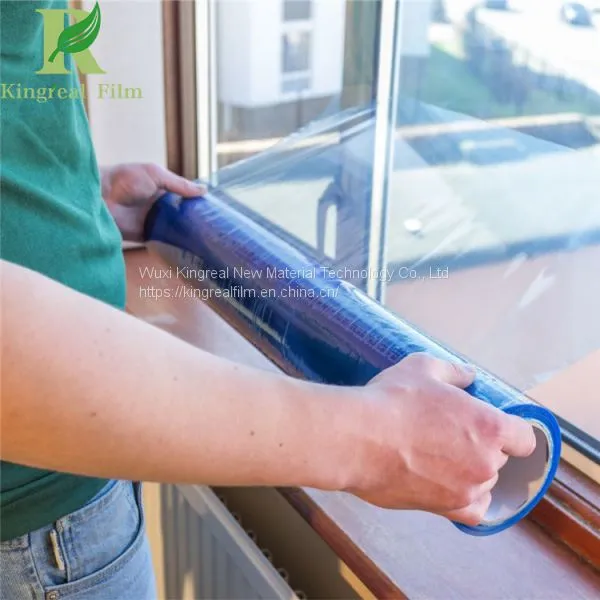 Clear Blue Self Adhesive Indoors Glass and Window Protective Film