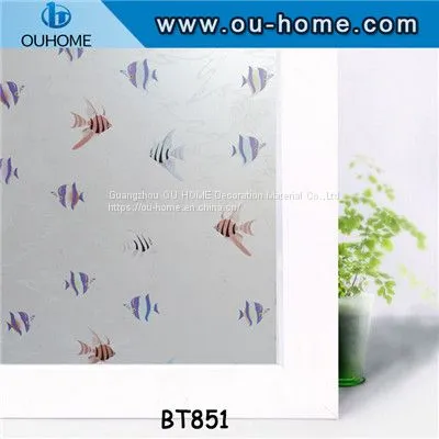 BT851 PVC Frosted Privacy Self-adhesive Decorative Film