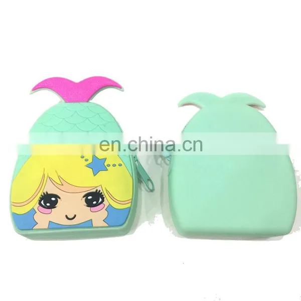 Rubber Dropping Fish Girl's Change Money Purse Fashion Clutch Zipper Small Coin Pouch Silicone Key Holder Wallet photo-2